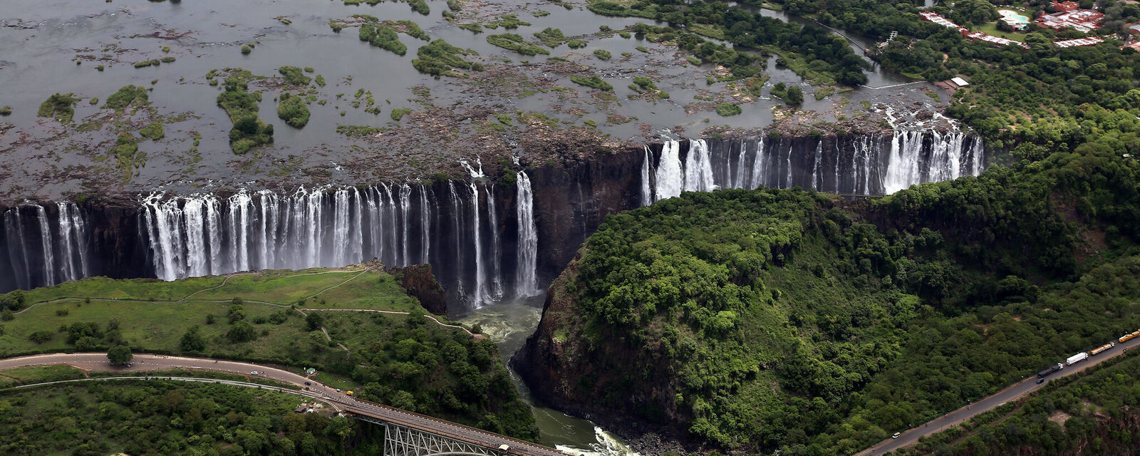 Aerial view of the falls